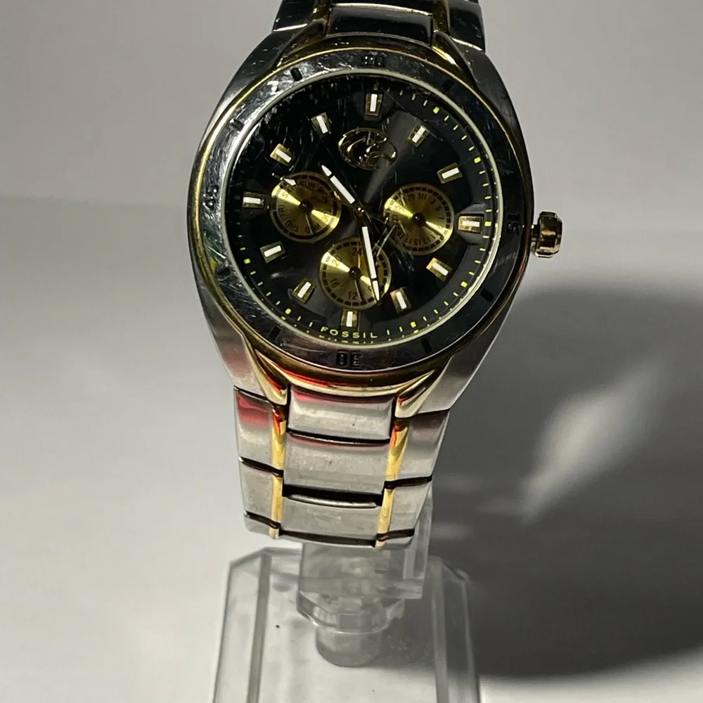 Iowa Hawkeyes NCAA Black and Gold Chronograph Men's Watch by Fossil